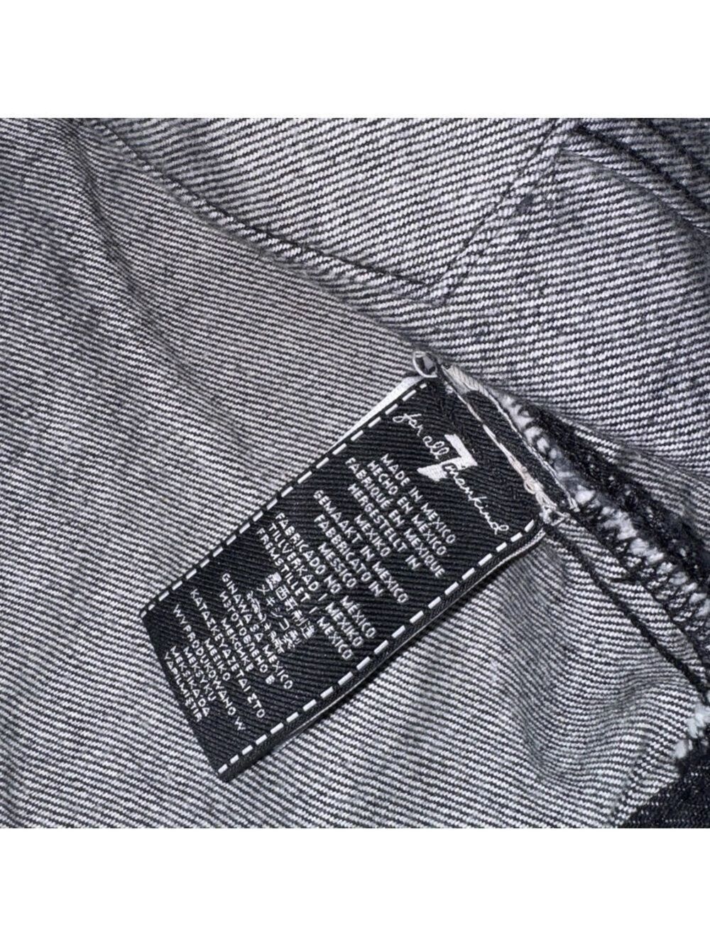 7 For All Mankind Dark Denim Jean Jacket With Fray Neck 100% Cotton Size XS NWT - Picture 5 of 7